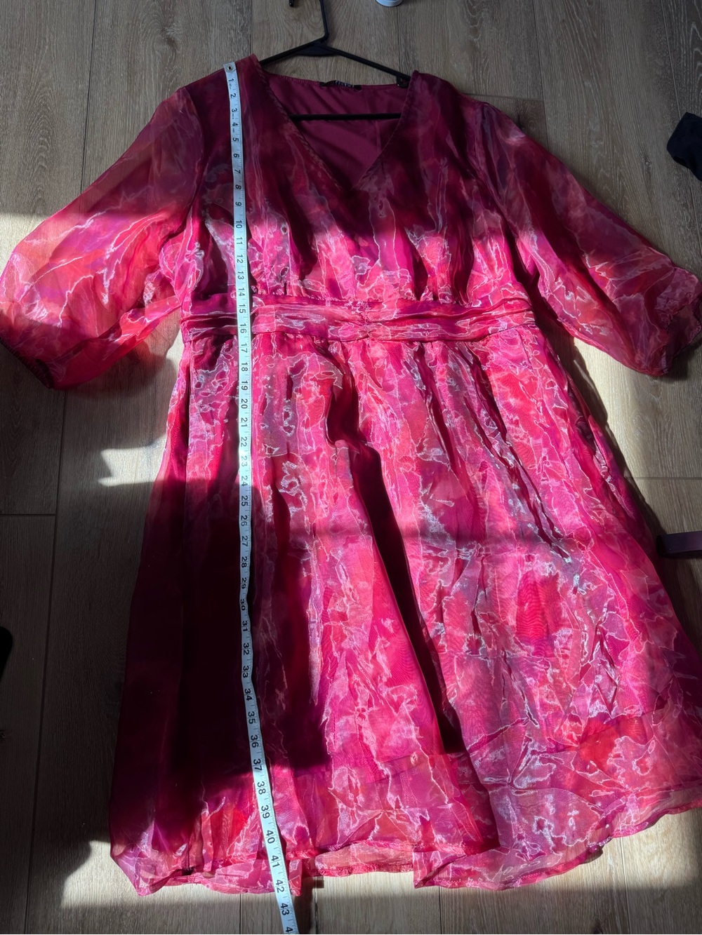 BloomChic vibrant pink and red patterned dress size 18-20 - Picture 5 of 8